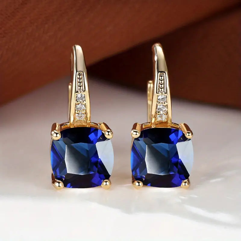 Amity Stone Hoop Earrings | Gold