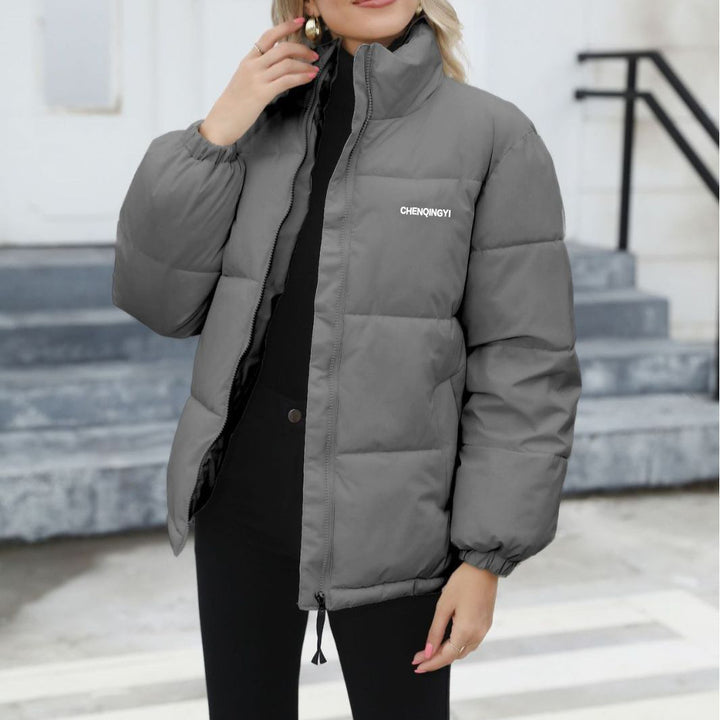 Windproof padded winter coat with a loose, easy fit