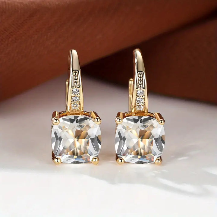 Kaia Sapphire Stone Hoop Earrings | Gold