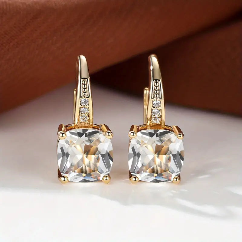 Amity Stone Hoop Earrings | Gold