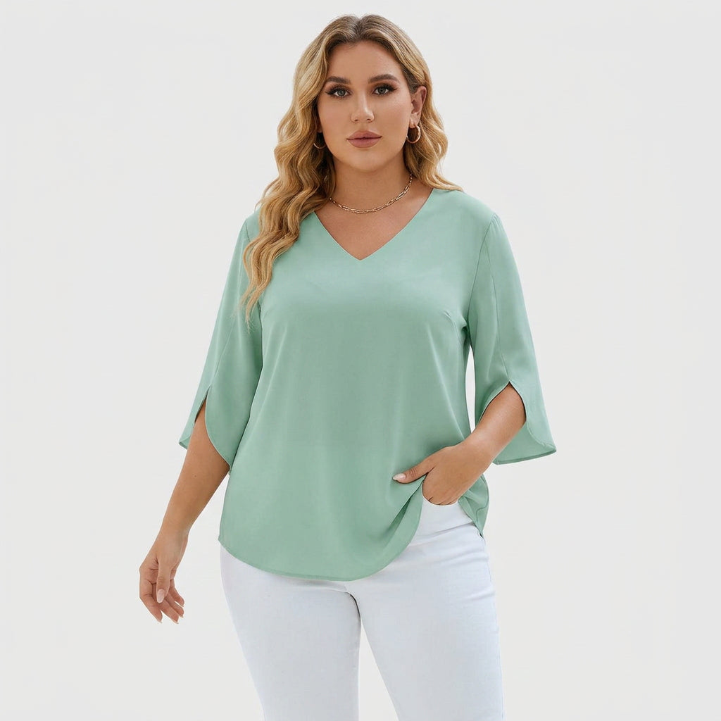 Solene | Sophisticated V-Neck Blouse