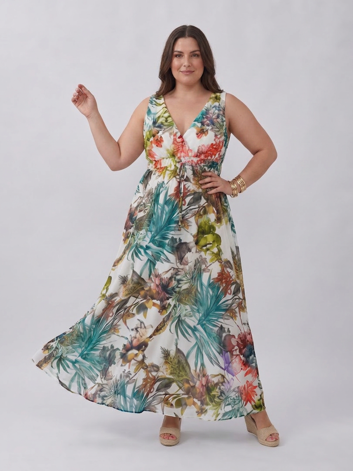 Ilse | Sleeveless Empire Waist Midi Dress