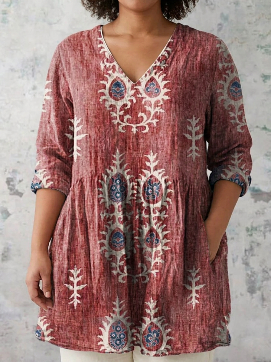 Ila | Long Blouse with V-Neck