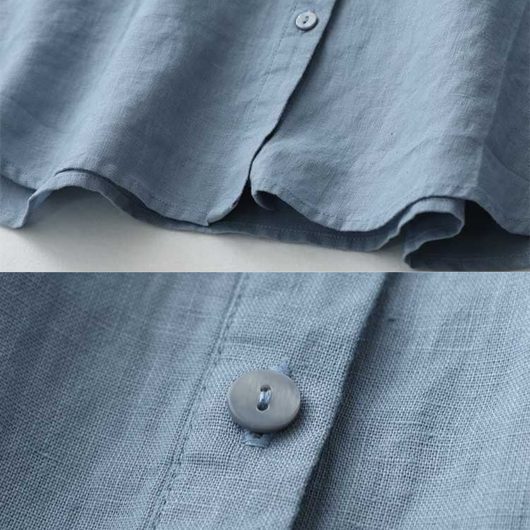 Cataleya - Classic Pure Cotton Plain Shirt With Pocket