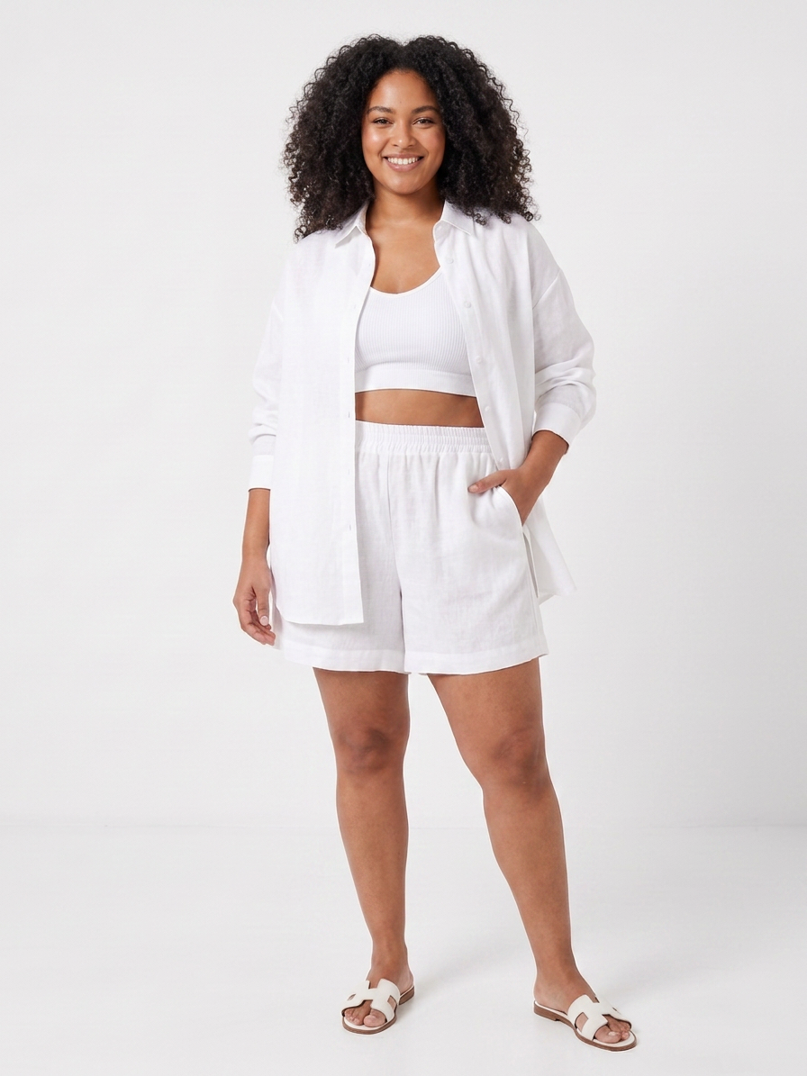 Clover | Cropped Camisole And Wide Leg Trousers Set
