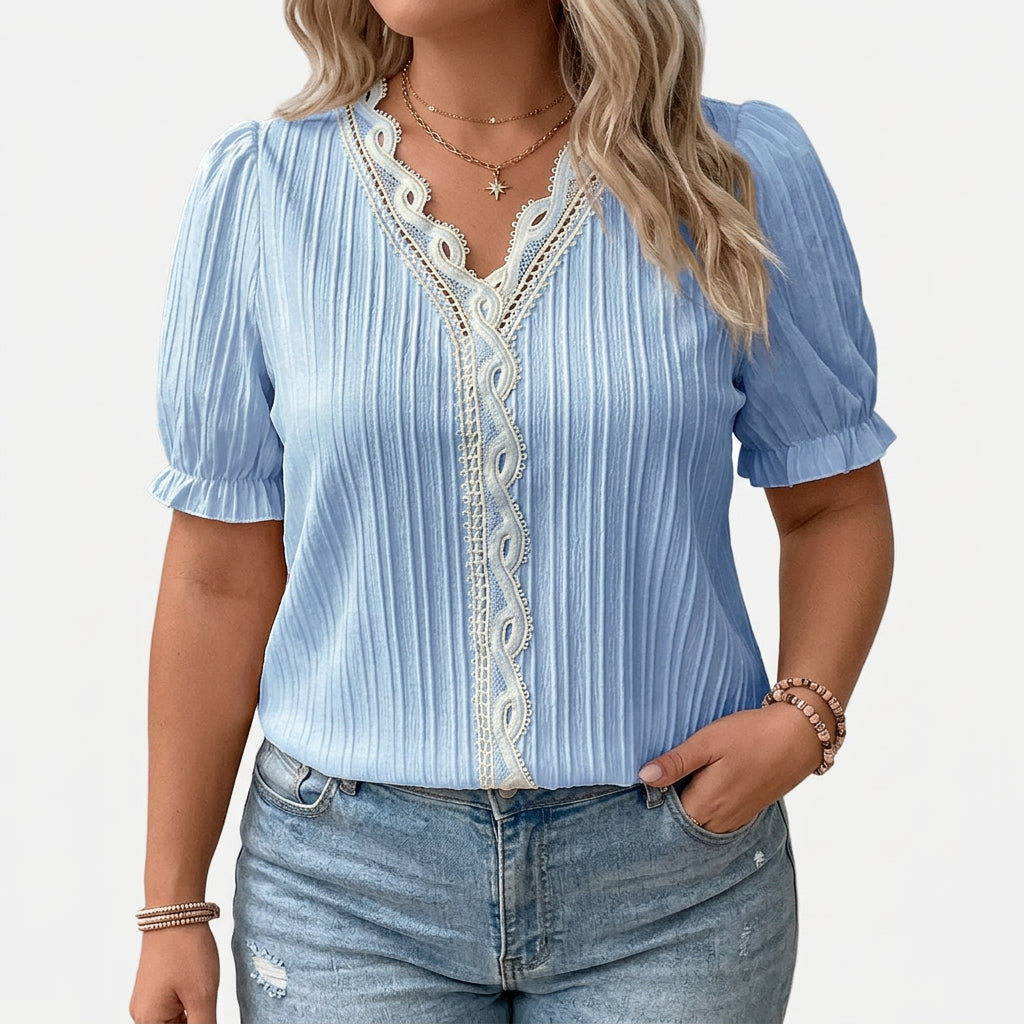 Cecily | Elegant V-Neck Blouse