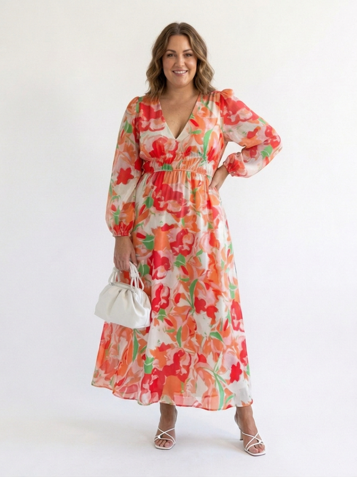 Harlow | Long Sleeve Floral Maxi Dress