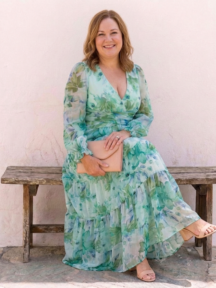 Harlow | Long Sleeve Floral Maxi Dress