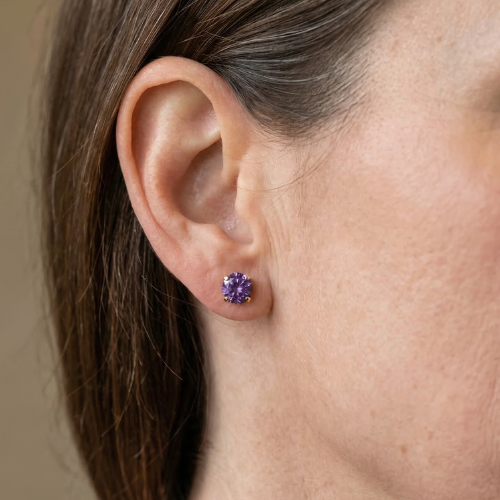 Priya Round Studs | White Gold