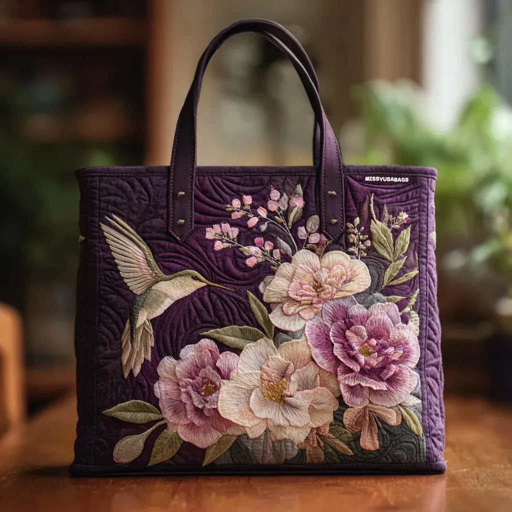 Fern Artisan Bag - Hummingbirds and Orchids