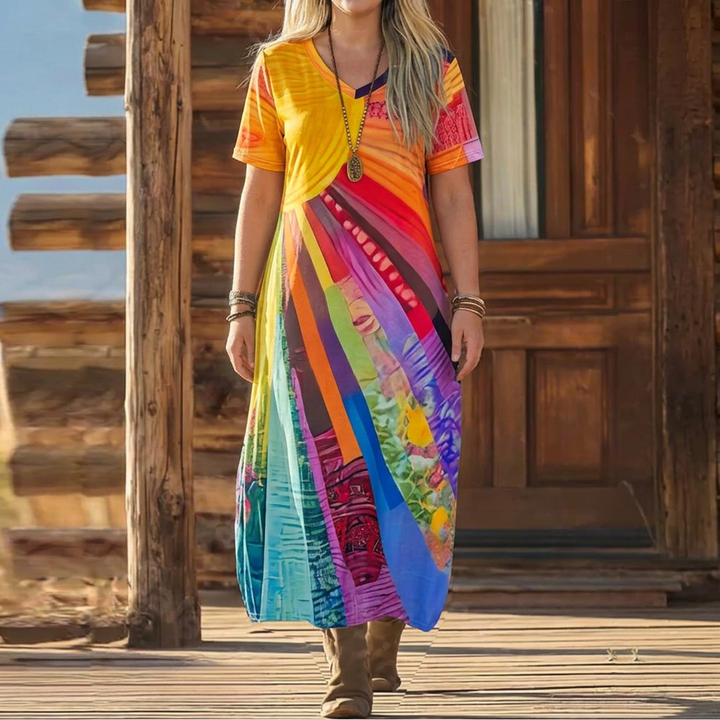 Bohemian Sun Design Dress