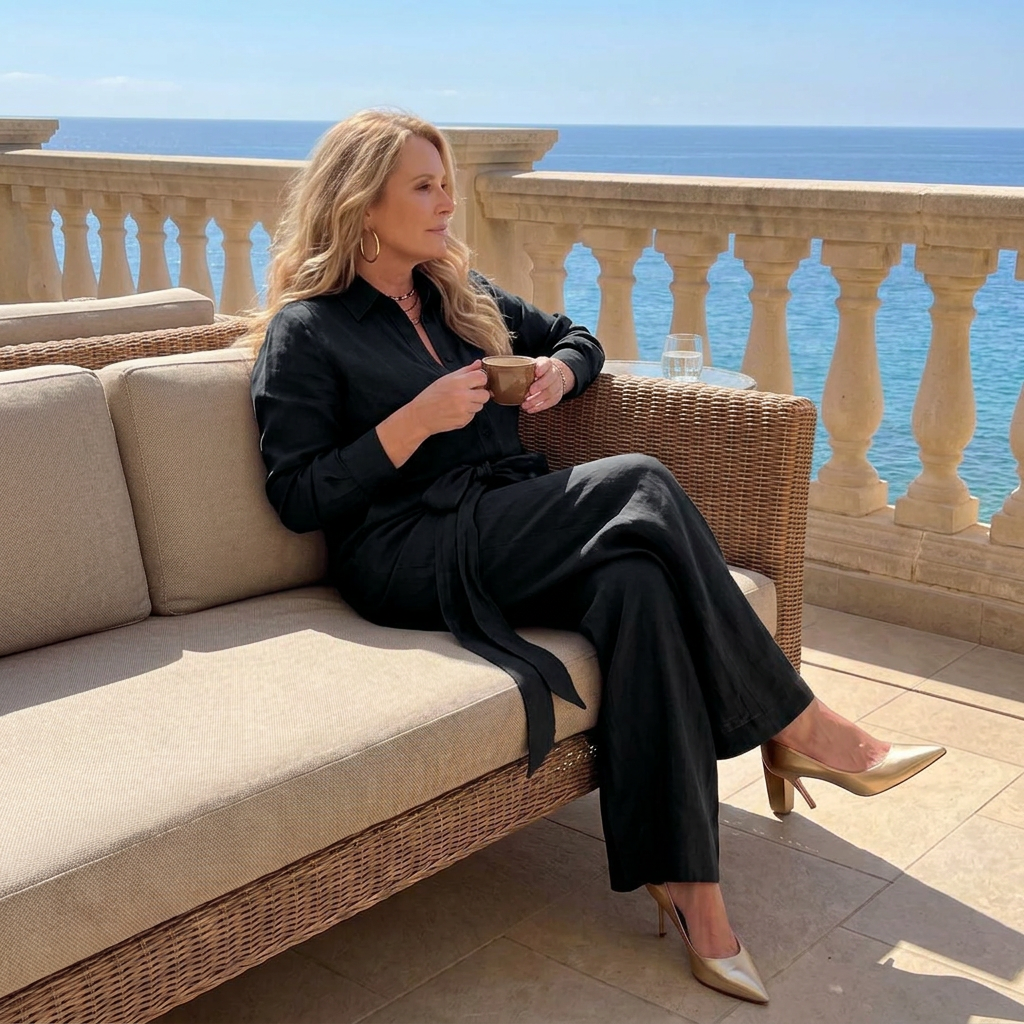 Bonnie | Long Sleeve Button Front Wide Leg Jumpsuit