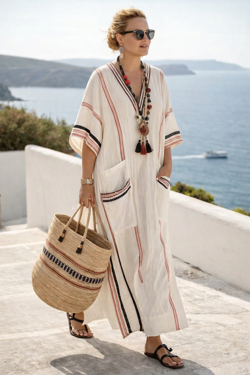 Romaine | Warm Coastal Boho Maxi Dress