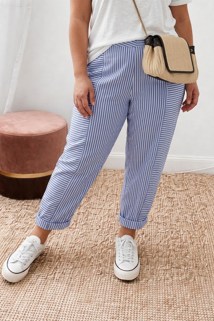 Wanda | Coastal Blue Stripe Jogger Trousers