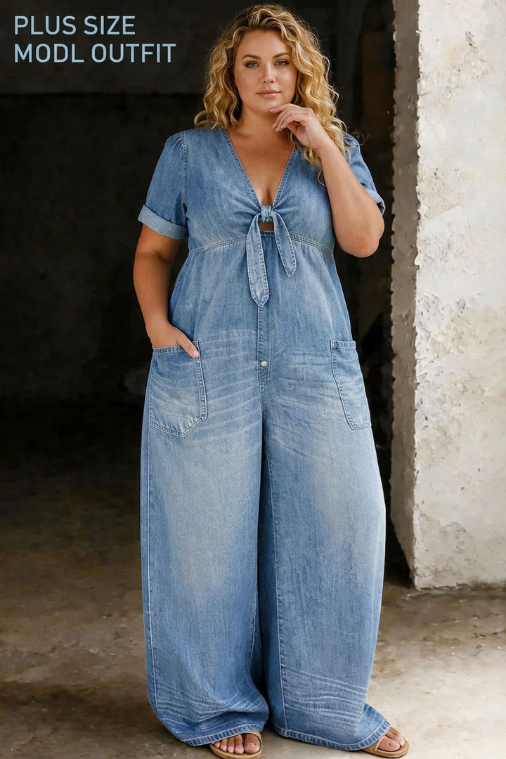 Nerissa | V Neck Short Sleeve Jumpsuit