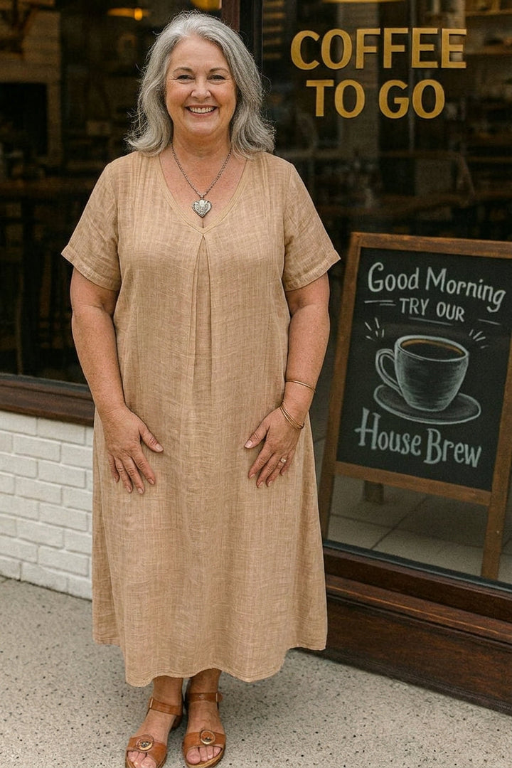 Thea | Linen Midi Dress