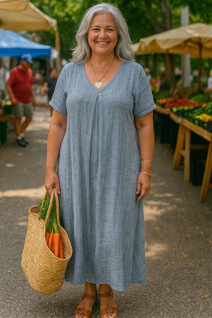 Thea | Linen Midi Dress
