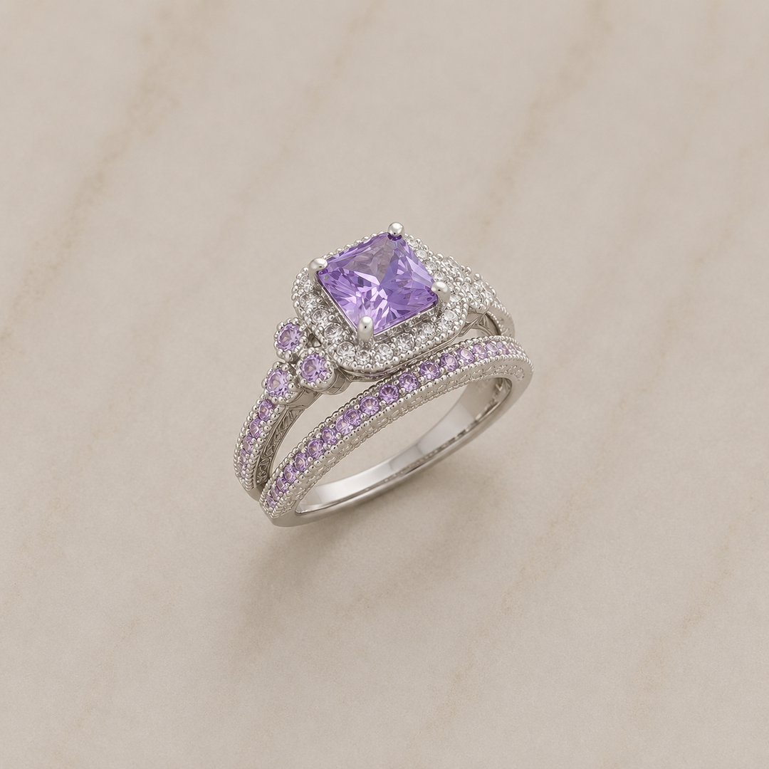 Gwen Promise Ring Set | White Gold