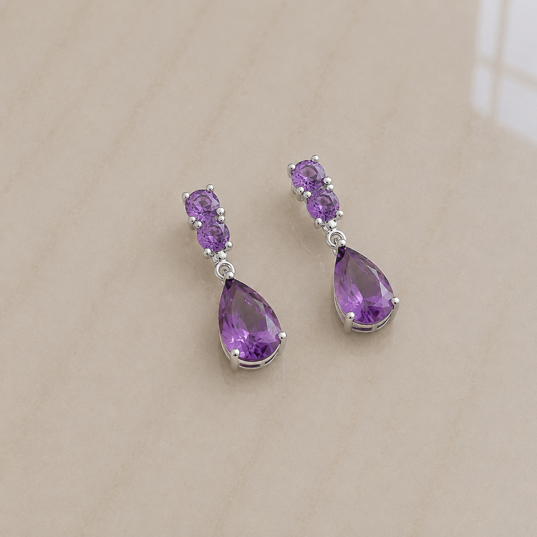 Maren Dewdrop Earrings | White Gold