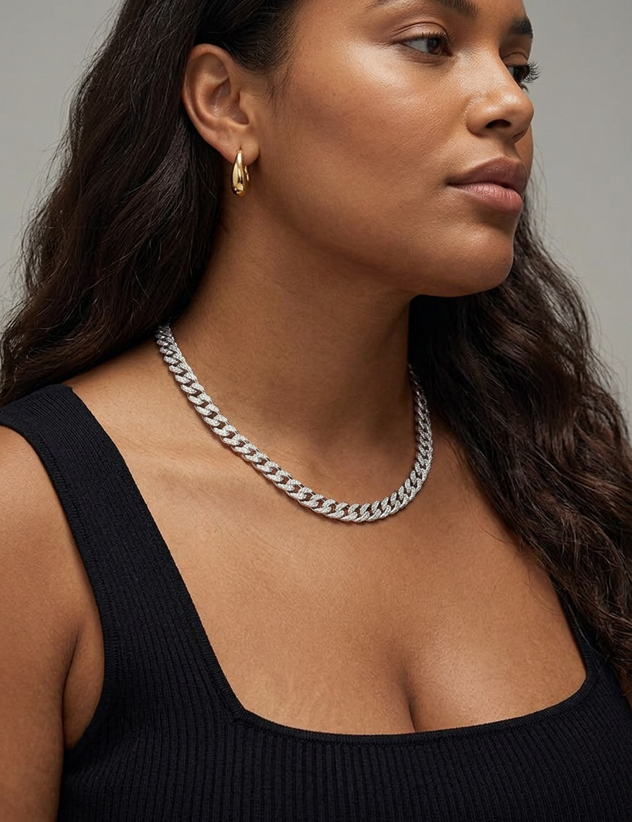 Genevieve Cuban Link Necklace | Gold