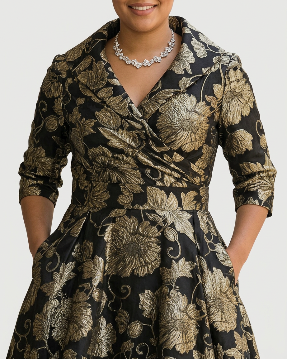Kit | Floral Embroidered Midi Dress