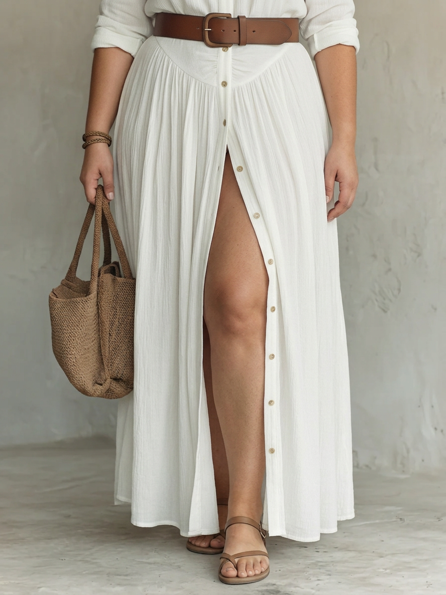 Long Maxi Dress with Notched Collar and Long Sleeves for Women