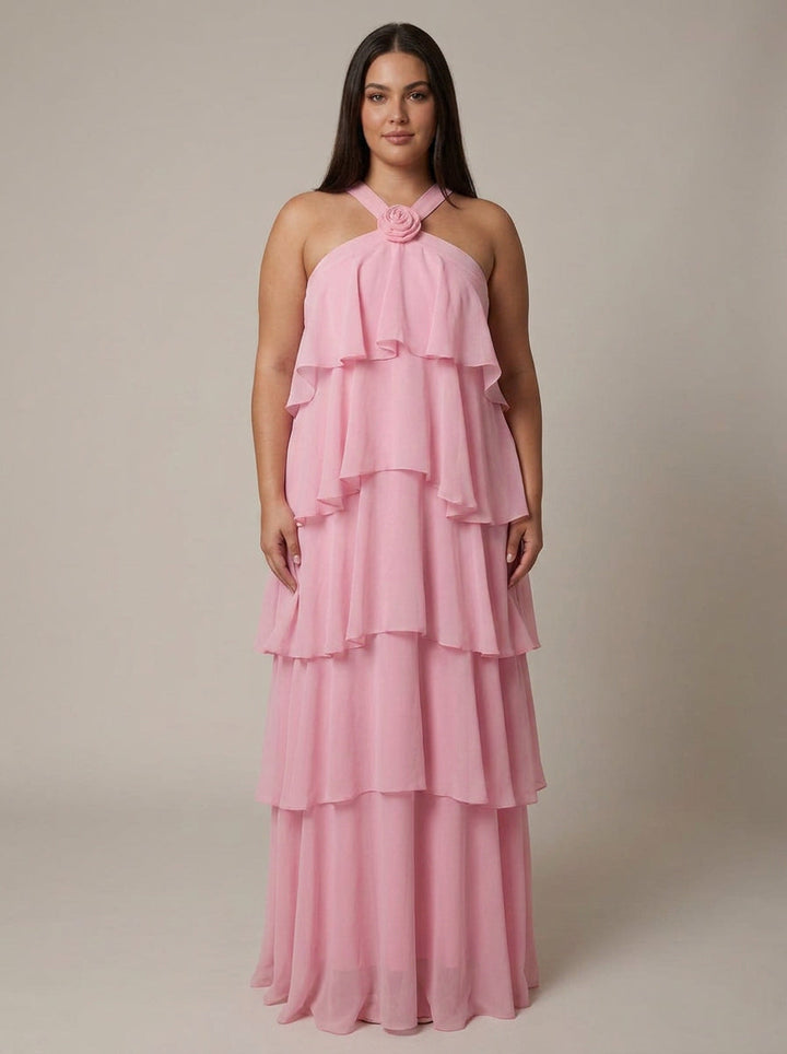Flower Ruffle Maxi Dress