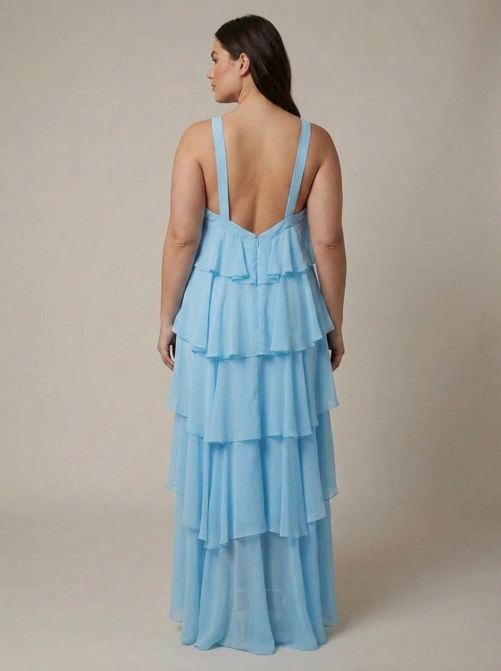 Flower Ruffle Maxi Dress