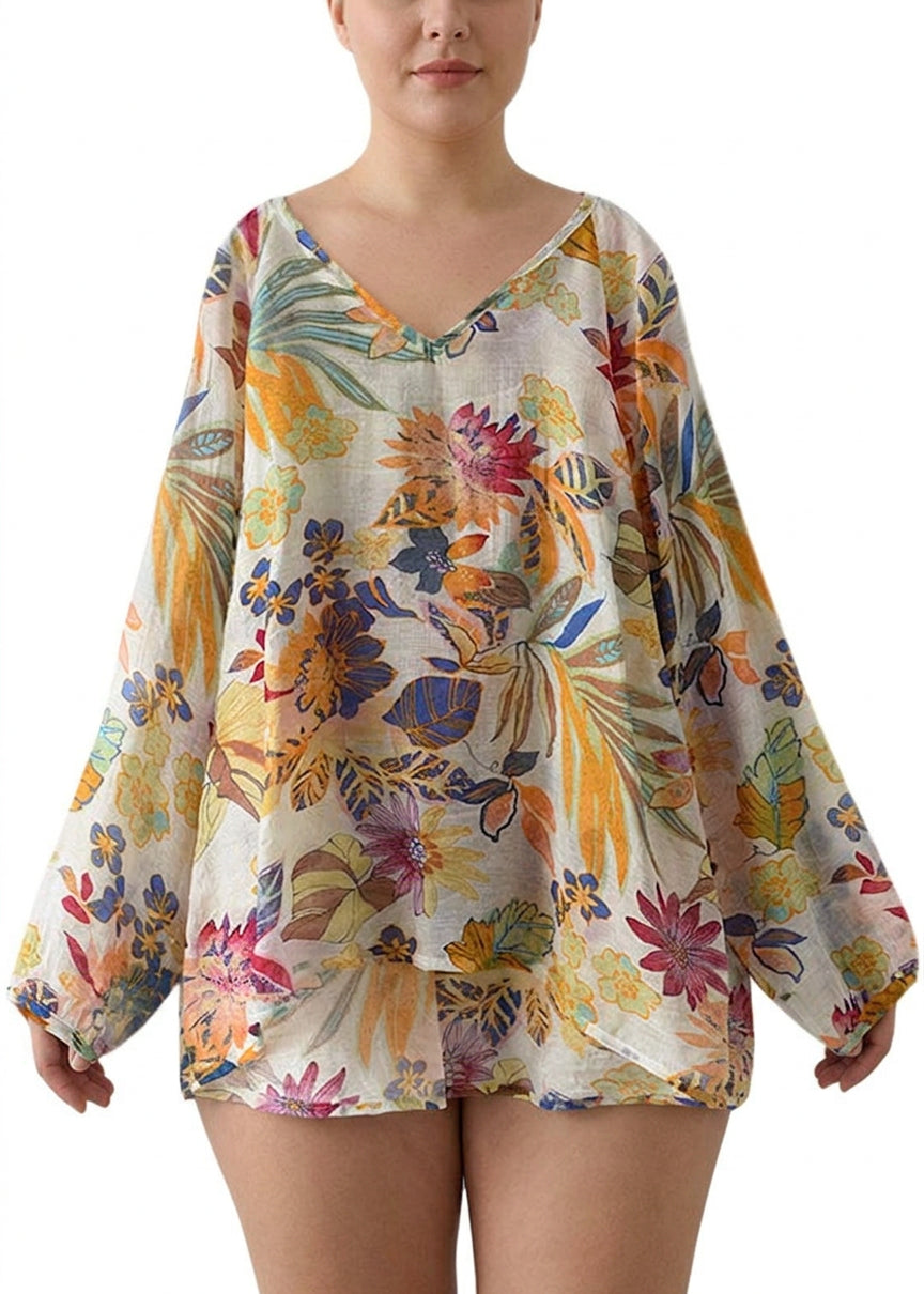 Zinnia - Floral Fall Blouse Long sleeve