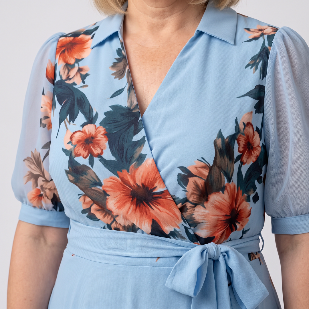 Hedda | Floral Wrap V Neck Maxi Dress