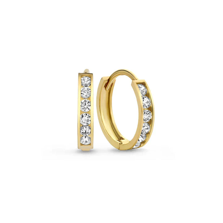 Rosa Brillane Stone Earrings Set | Gold