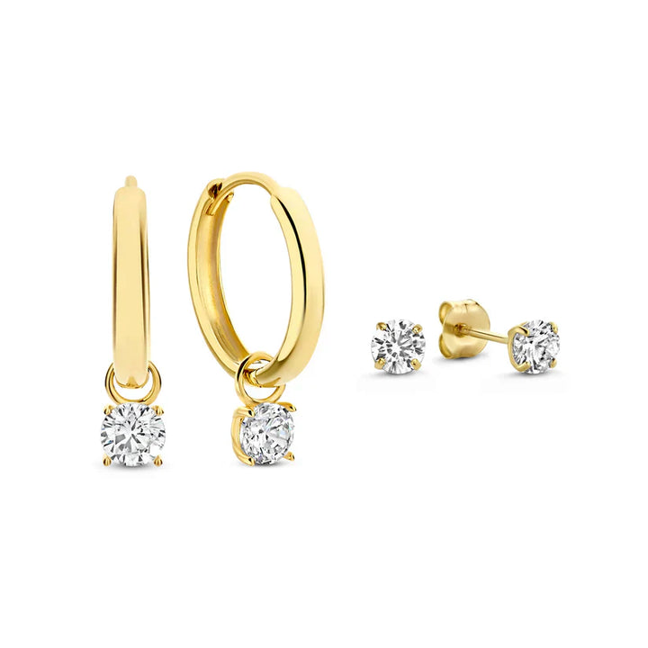 Persephone de Lune Stone Earrings Set | Gold