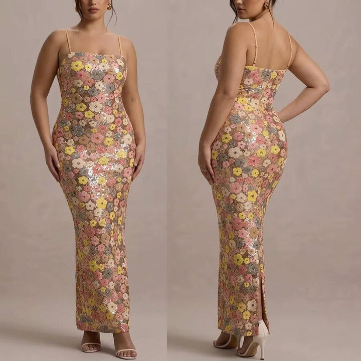 Lara - Elegant Strapless Sequin Maxi Dress