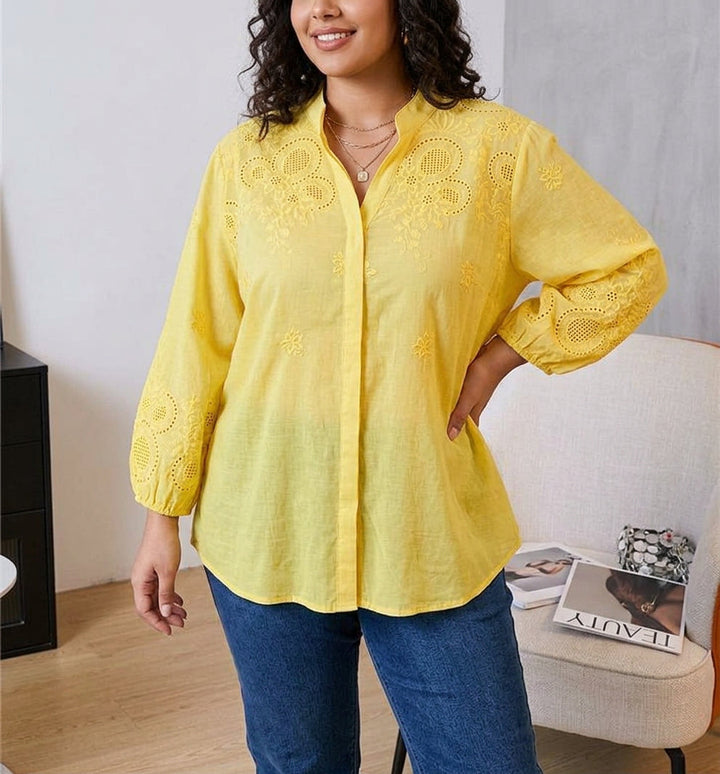 Yasmin - Pure Cotton Schiffly Embroidered Shirt