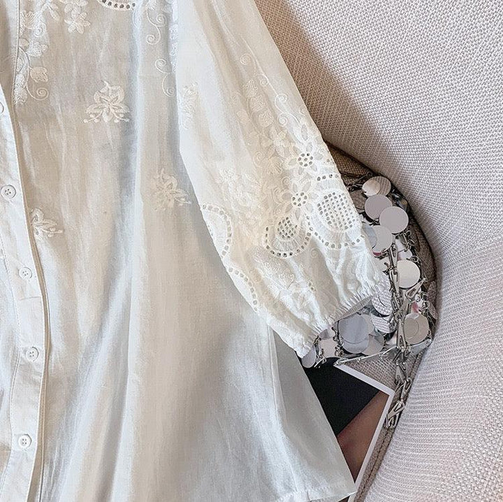 Yasmin - Pure Cotton Schiffly Embroidered Shirt
