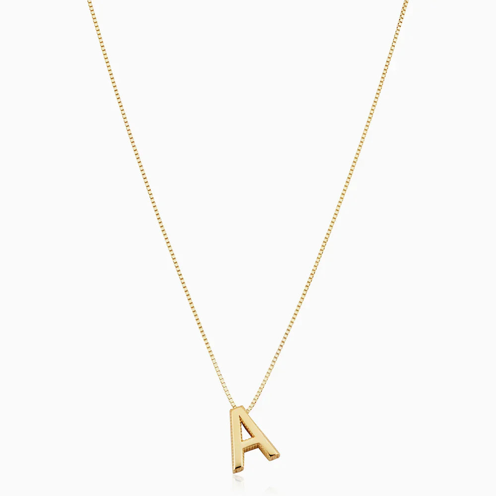 Maia letter initial necklace | White Gold