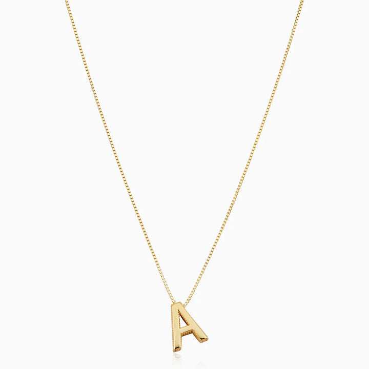 Maia letter initial necklace | White Gold