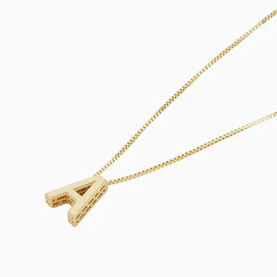 Maia letter initial necklace | White Gold