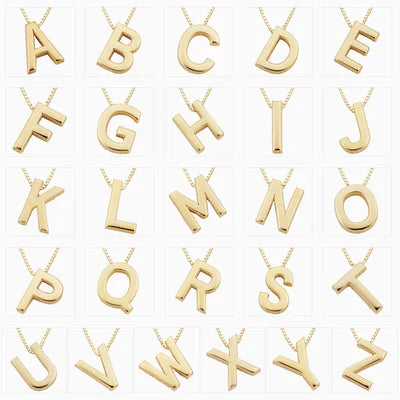 Alba letter initial necklace | Gold