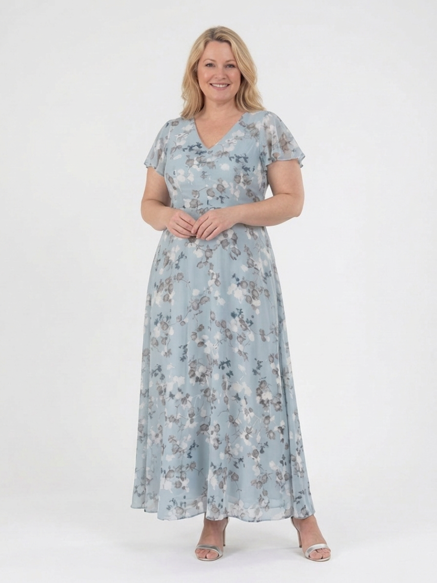 Leontine | Floral Chiffon Maxi Dress