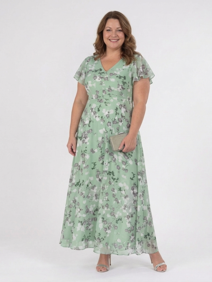 Leontine | Floral Chiffon Maxi Dress