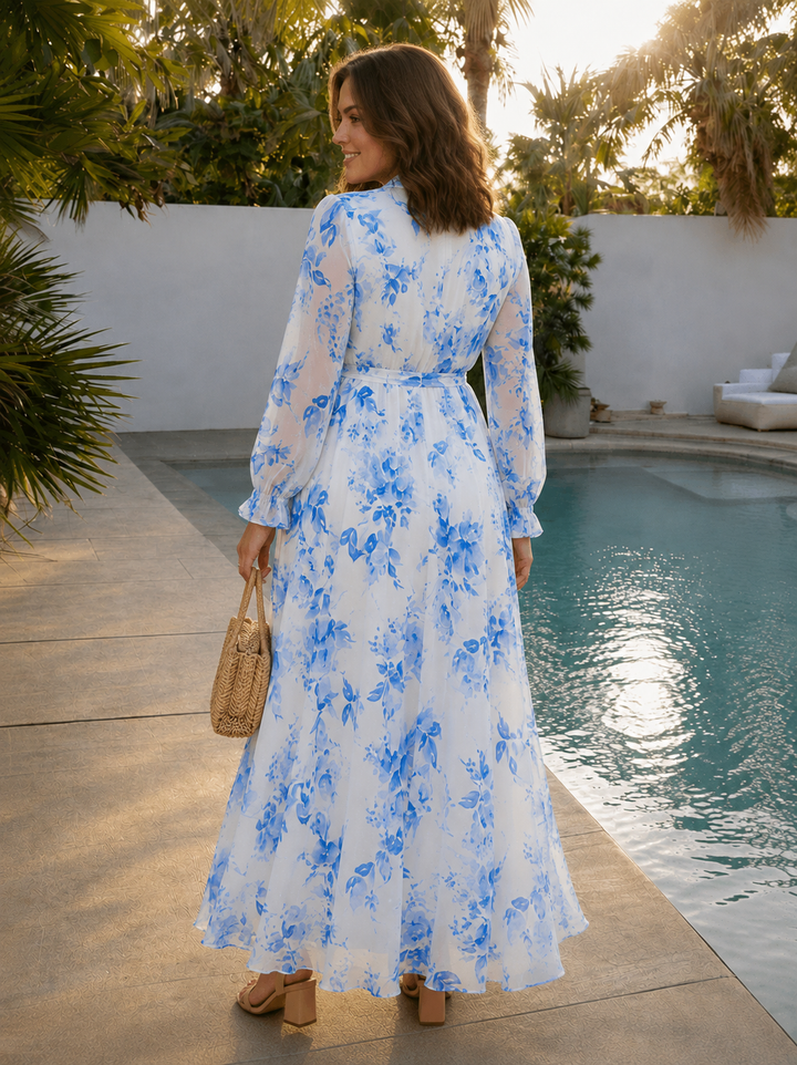 Layla | Floral Long Sleeve Wrap Maxi Dress