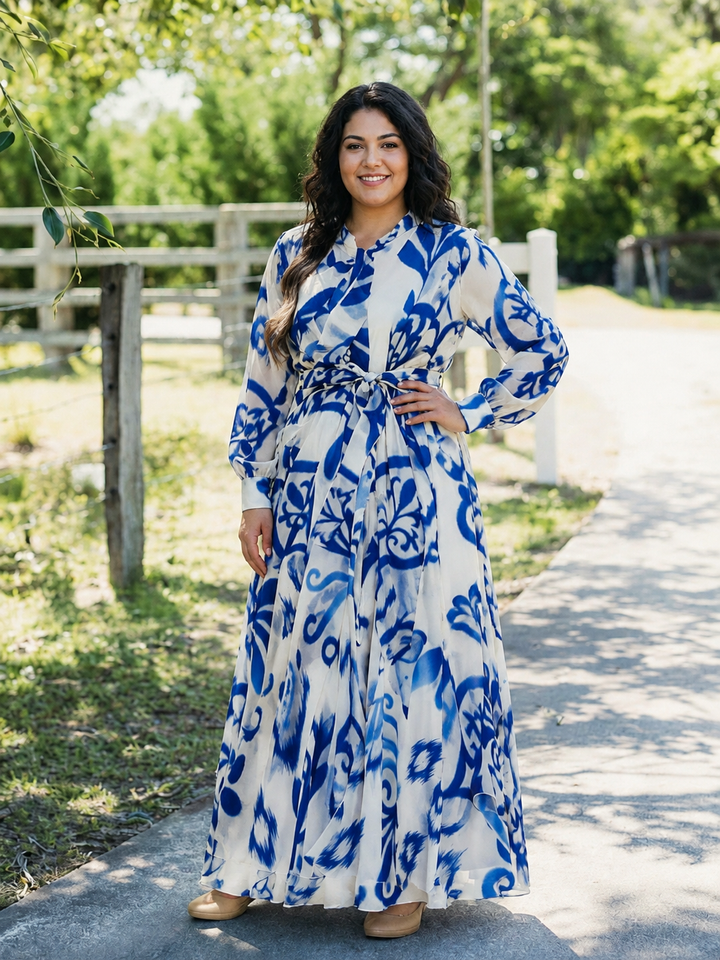 Layla | Floral Long Sleeve Wrap Maxi Dress