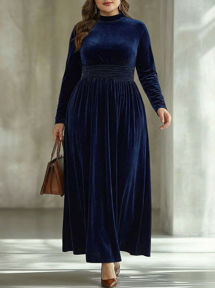 Isabeau | Pleated Velvet Maxi Dress