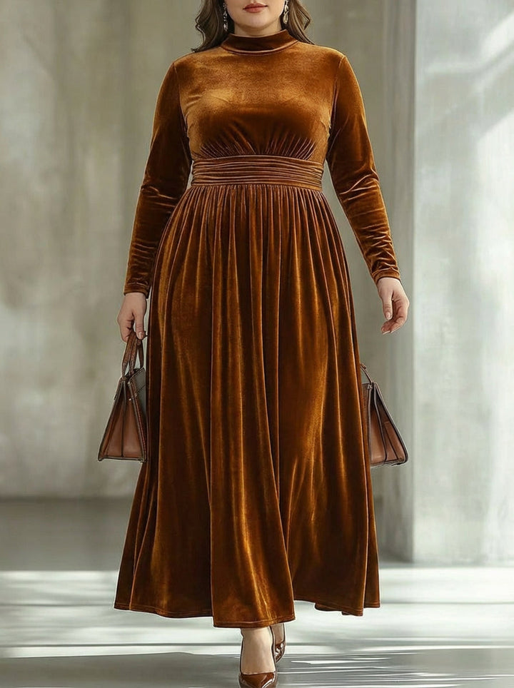Isabeau | Pleated Velvet Maxi Dress