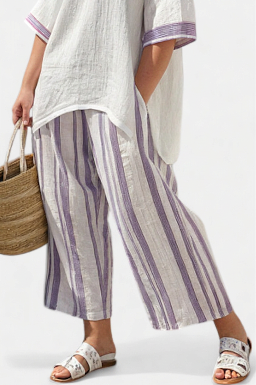 Anouk — T-Shirt Comfortable &amp; Trousers Bamboo Striped