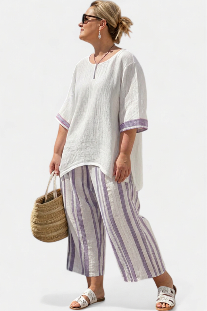 Anouk — T-Shirt Comfortable &amp; Trousers Bamboo Striped