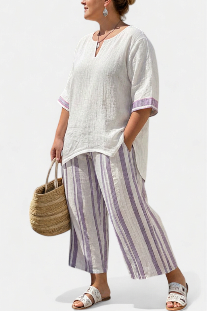 Anouk — T-Shirt Comfortable &amp; Trousers Bamboo Striped