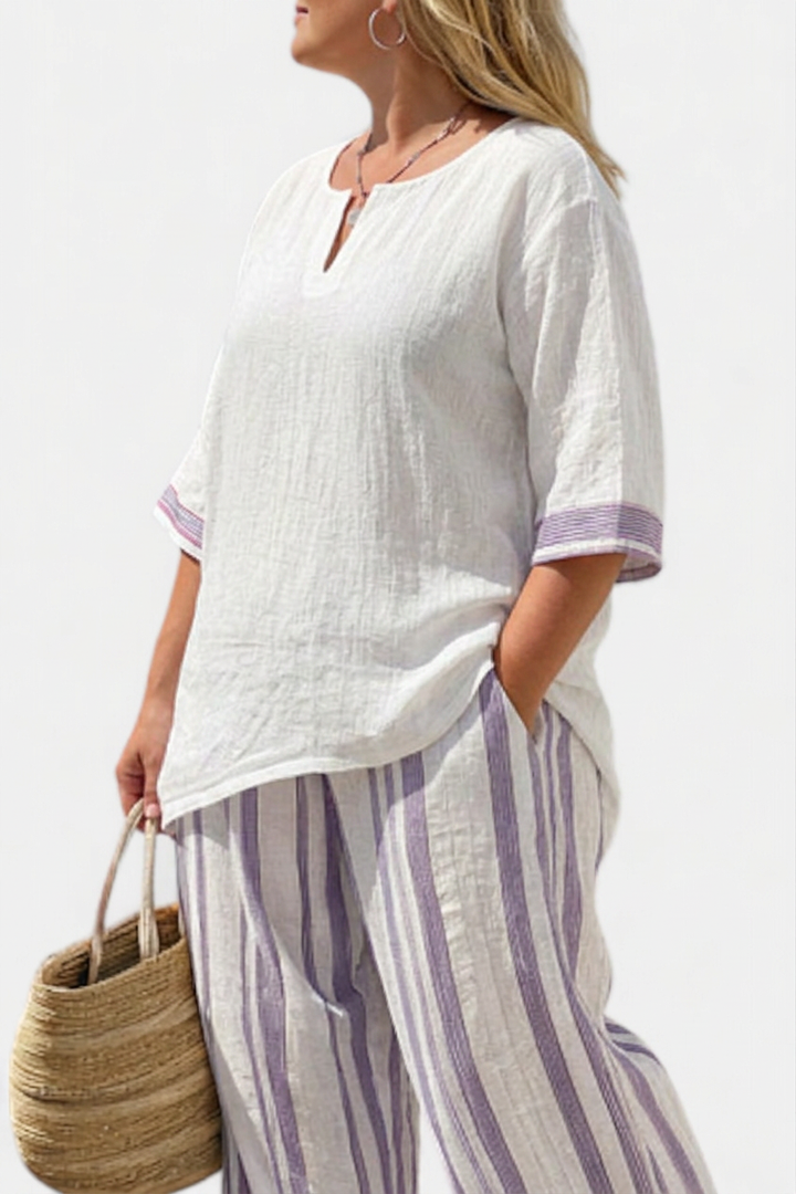 Anouk — T-Shirt Comfortable &amp; Trousers Bamboo Striped