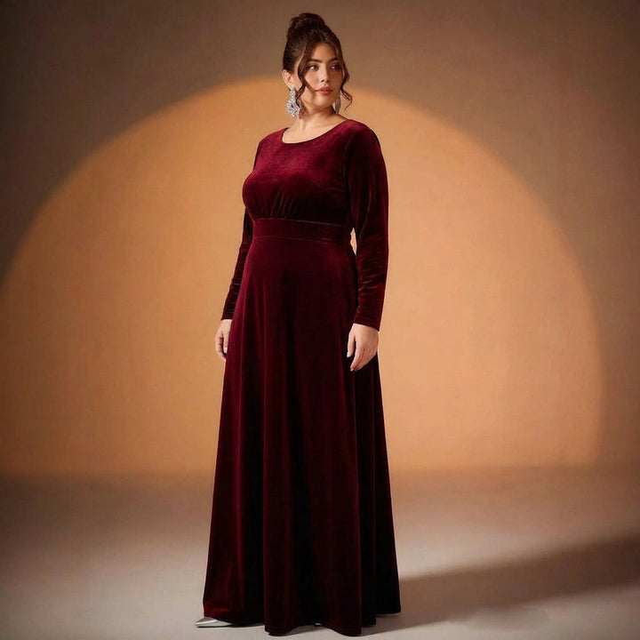 Maia | Long-Sleeve Velvet Maxi Dress